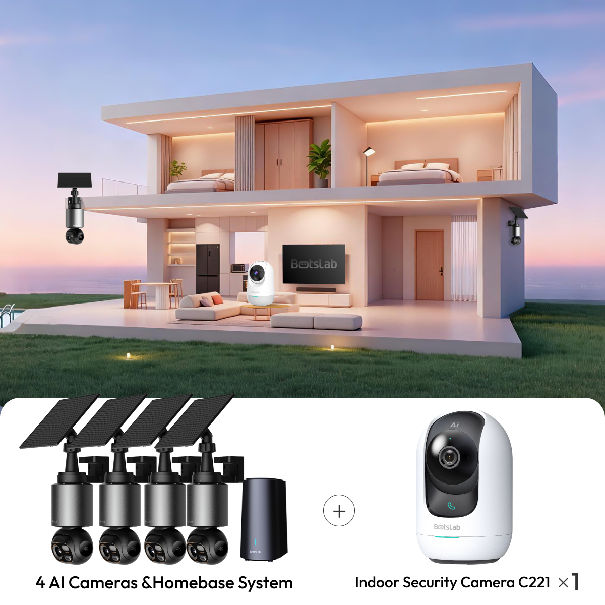 Home Security Bundle: W510 Outdoor Camera + C221 Indoor Camera