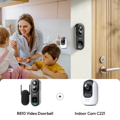 Home Security Bundle: R810 Video Doorbell + C221 Indoor Camera