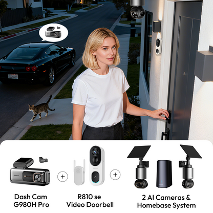 Home & Drive Security Bundle:  W510 (2-Cam Kit) + G980H Pro + R810 SE