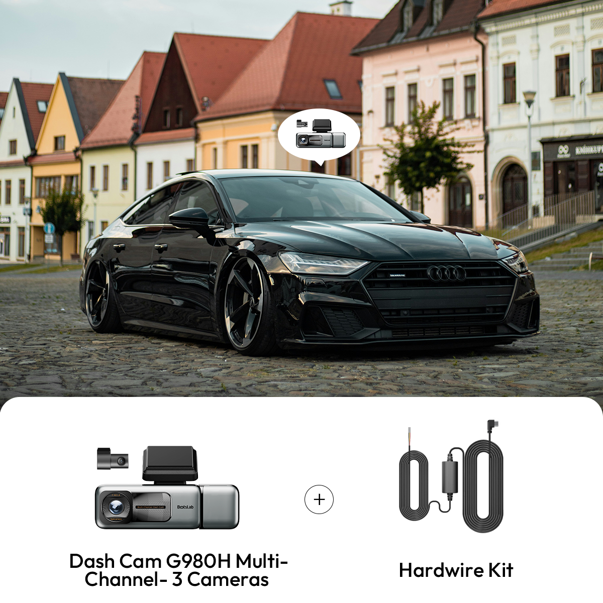 G980H 3-Channel Dash Cam (EU) + Type-C Hardwire