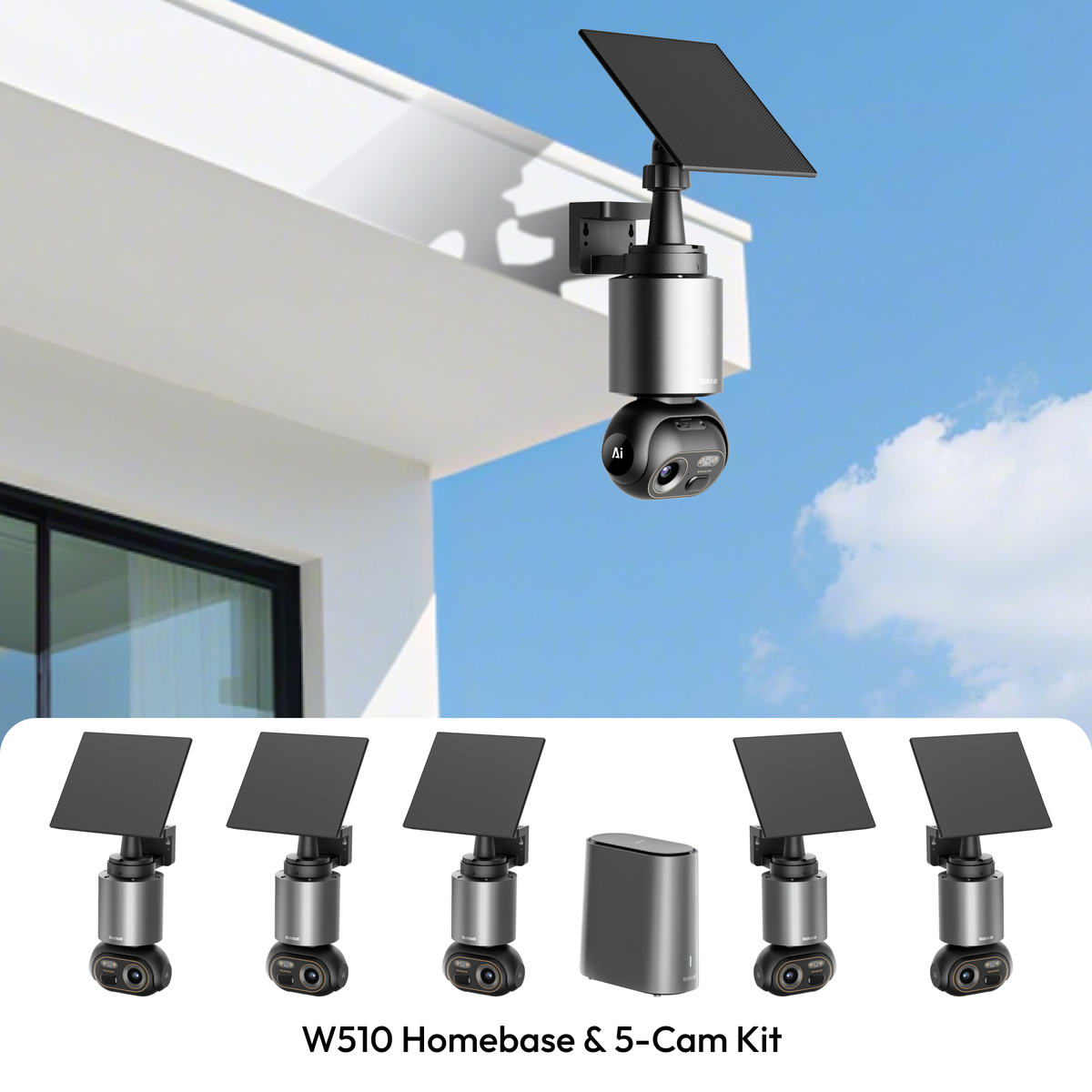 Sistema di telecamere di sicurezza AI 4K W510 | Kit a 5 telecamere