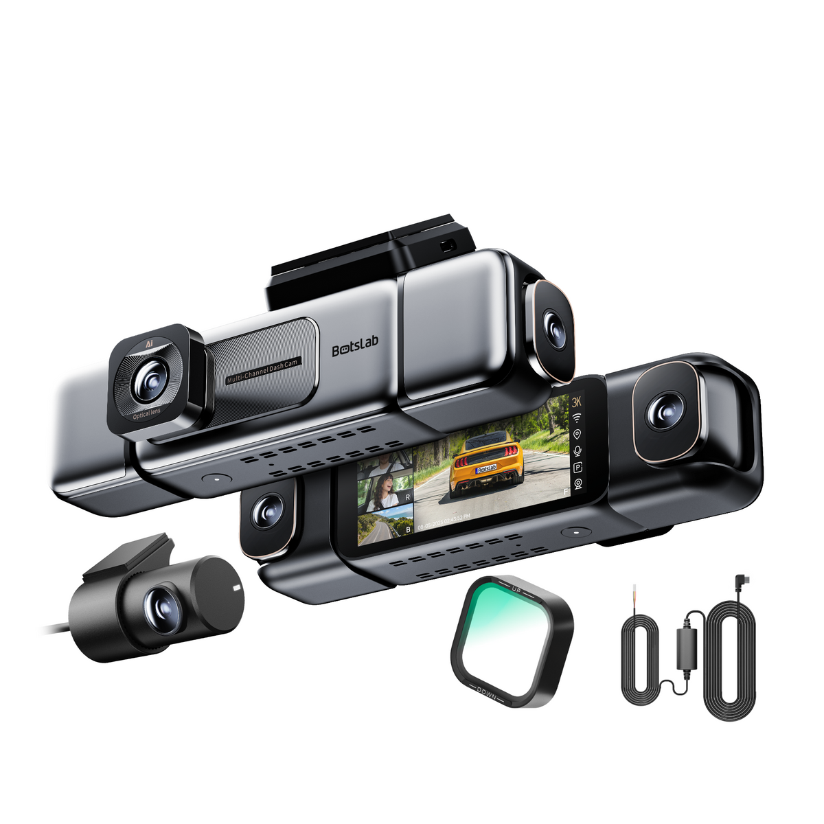 G980H 4-Camera Dash-Cam (EU) + CPL-Filter & Type-C Hardwire