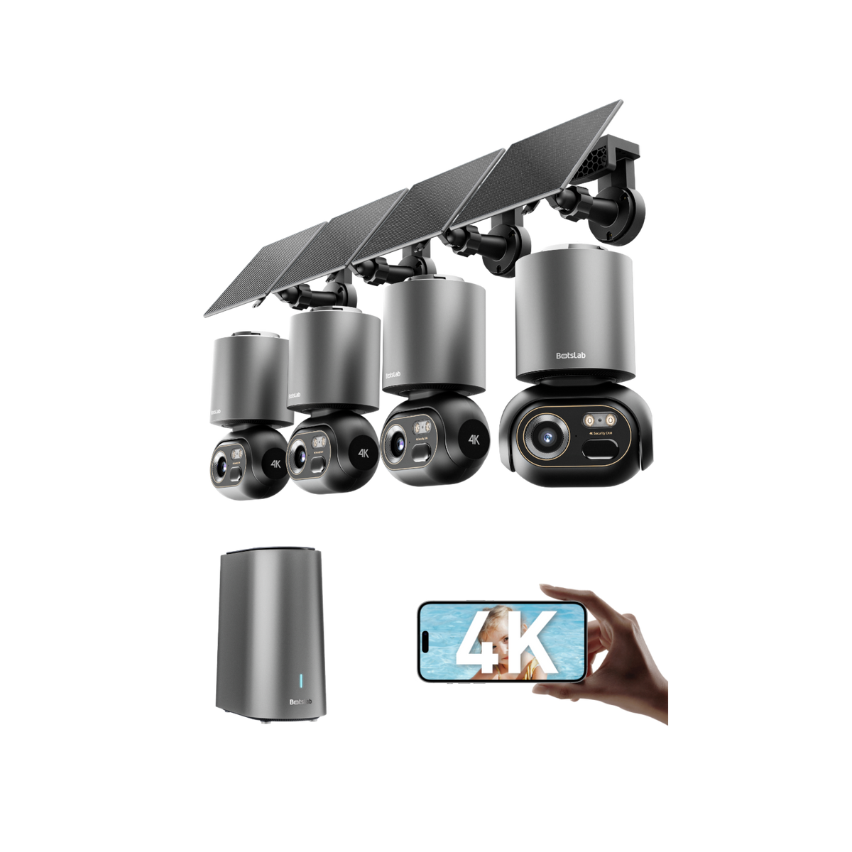 W510 4K AI Security Camera System | 4-Camera Kit